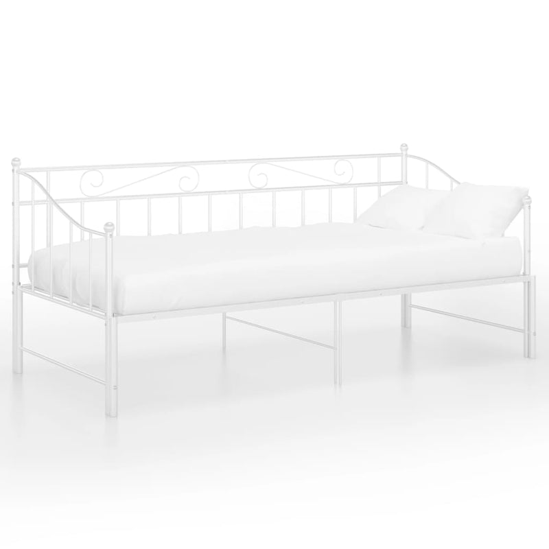 Uttrekkbar ramme til sovesofa hvit metall 90x200 cm