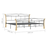 Sengeramme svart metall 200x200 cm