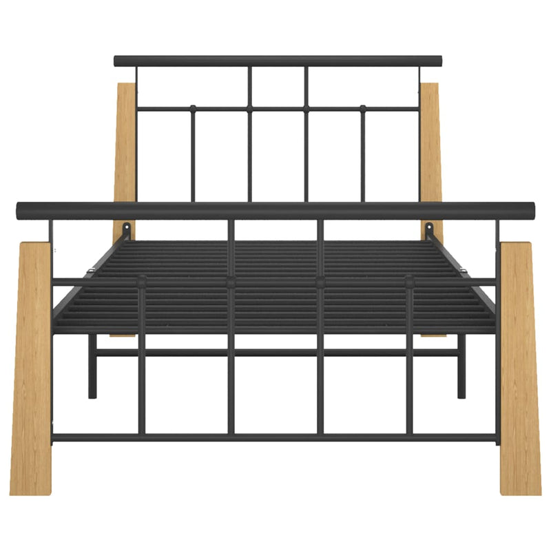 Sengeramme metall og heltre eik 100x200 cm