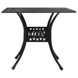 Hagebord svart 90x90x73 cm støpt aluminium