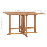 Sammenleggbart hagebord 120x120x75 cm heltre teak