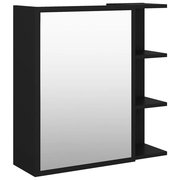 Speilskap til baderom svart 62,5x20,5x64 cm sponplate