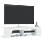 TV-benk med LED-lys hvit 135x39x30 cm