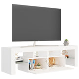 TV-benk med LED-lys hvit 140x36,5x40 cm