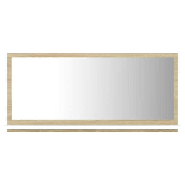 Baderomsspeil hvit og sonoma eik 80x10,5x37 cm sponplate