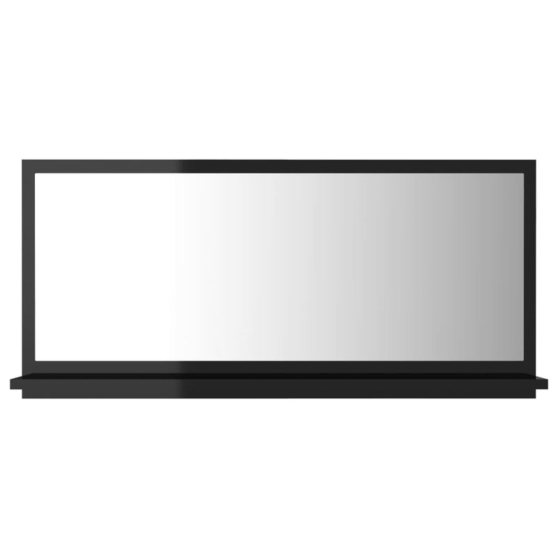 Baderomsspeil høyglans svart 80x10,5x37 cm sponplate