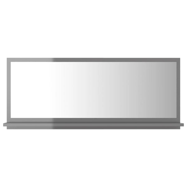 Baderomsspeil høyglans grå 90x10,5x37 cm sponplate