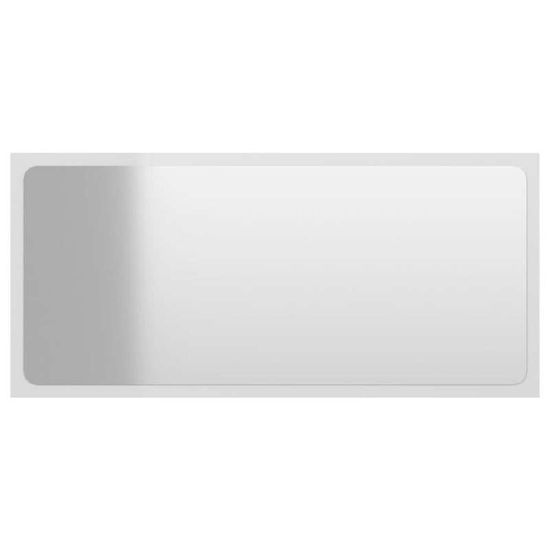 Baderomsspeil høyglans hvit 80x1,5x37 cm sponplate