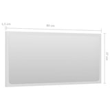 Baderomsspeil høyglans hvit 80x1,5x37 cm sponplate