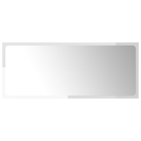 Baderomsspeil høyglans hvit 90x1,5x37 cm sponplate