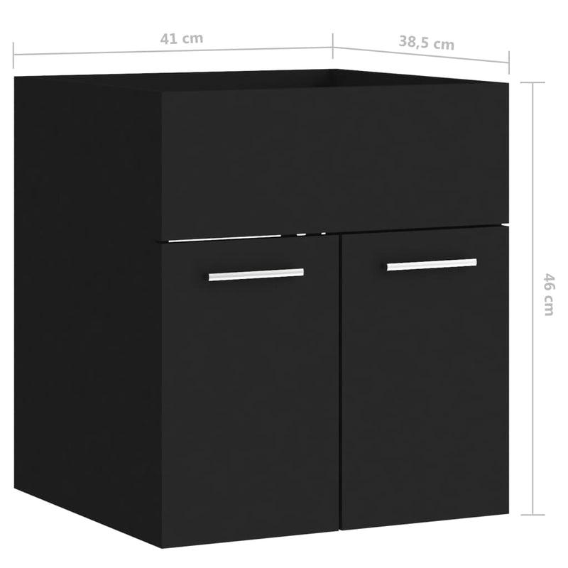 Servantskap svart 41x38,5x46 cm sponplate