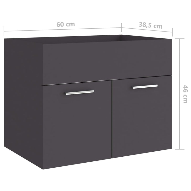 Servantskap grå 60x38,5x46 cm sponplate