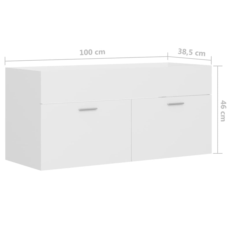 Servantskap hvit 100x38,5x46 cm sponplate