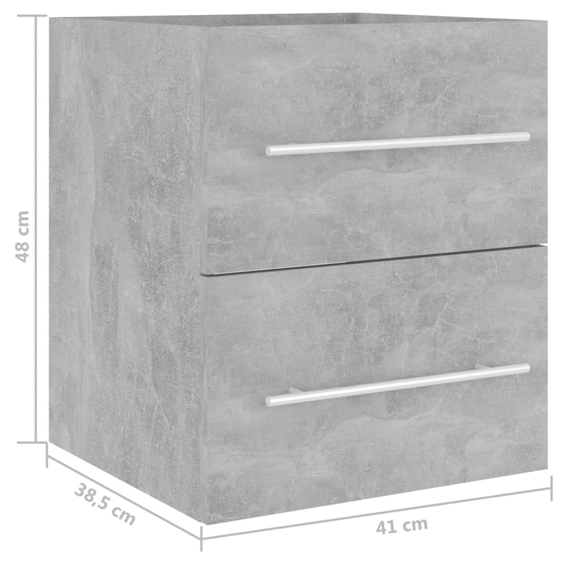 Servantskap betonggrå 41x38,5x48 cm sponplate