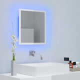 LED Baderomsspeil høyglans hvit 40x8,5x37 cm sponplate