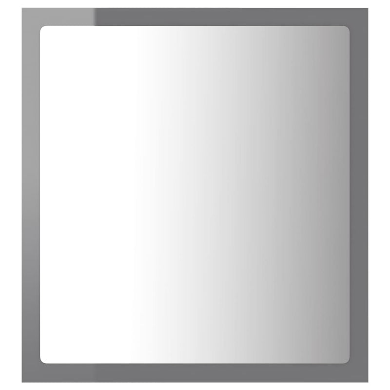 LED Baderomsspeil høyglans grå 40x8,5x37 cm sponplate