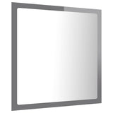 LED Baderomsspeil høyglans grå 40x8,5x37 cm sponplate
