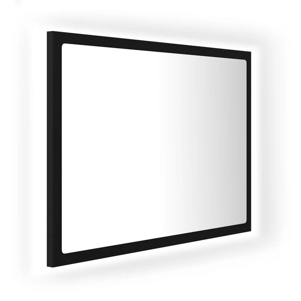 LED Baderomsspeil 60x8,5x37 cm sponplate svart