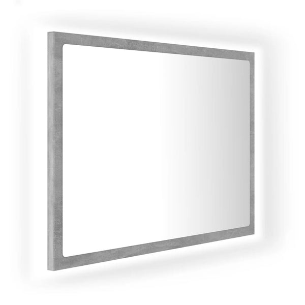 LED-badespeil betonggrå 60x8,5x37 cm akryl