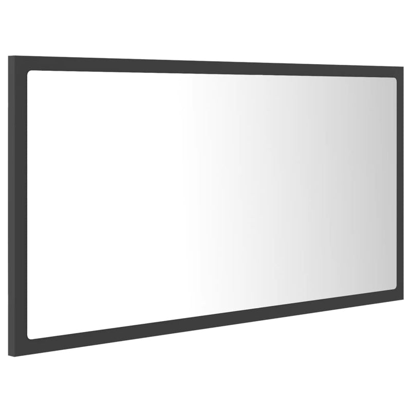 Baderomsspeil LED 80x8,5x37 cm sponplate grå