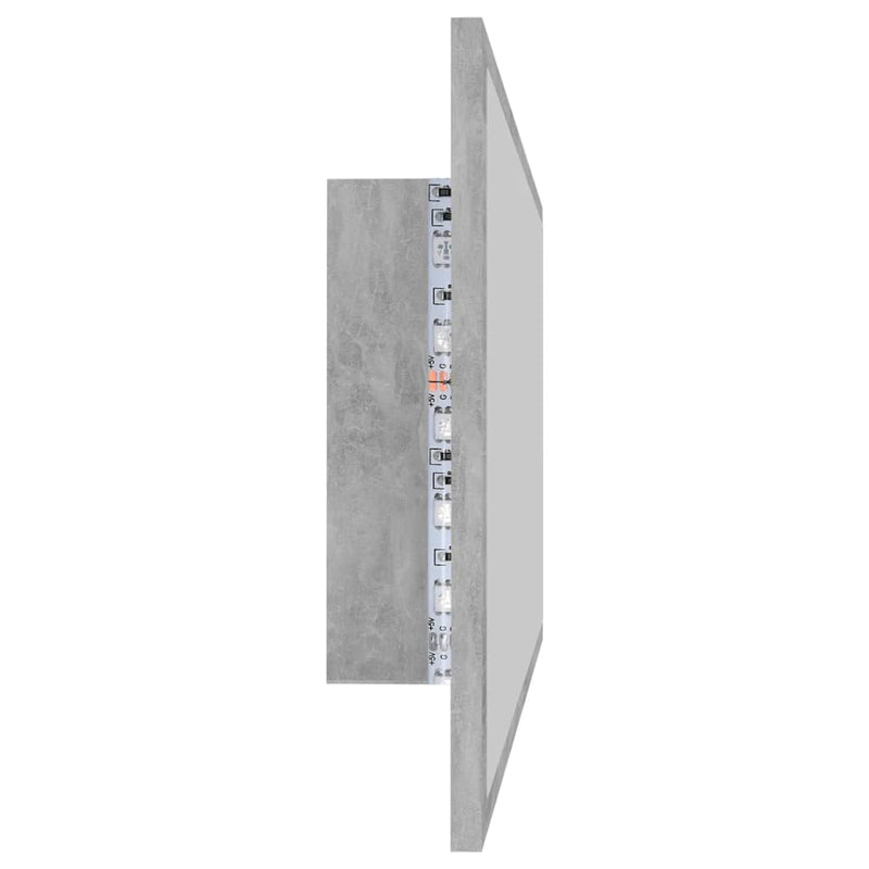 LED Baderomsspeil 90x8,5x37 cm sponplate betonggrå