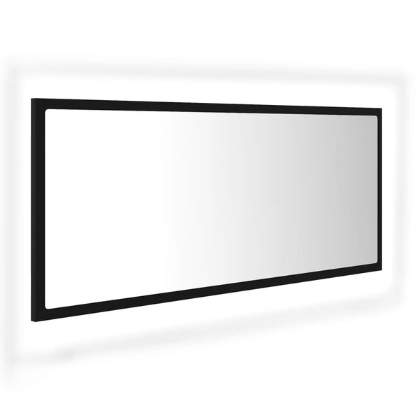 Baderomsspeil LED 100x8,5x37 cm sponplate svart