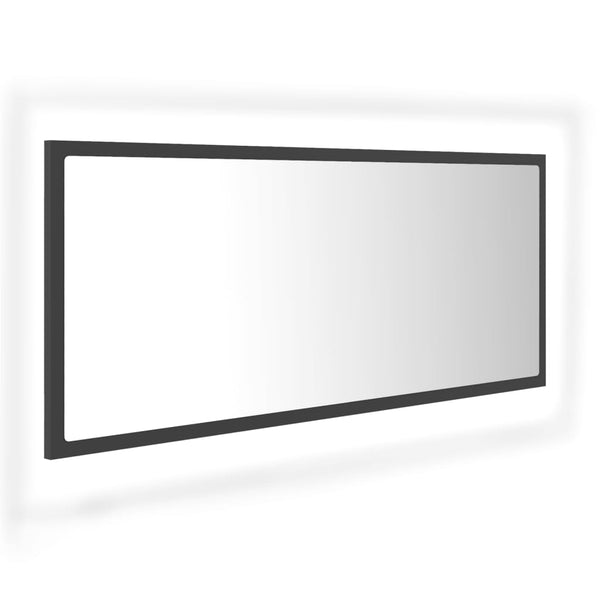 Baderomsspeil LED 100x8,5x37 cm sponplate grå
