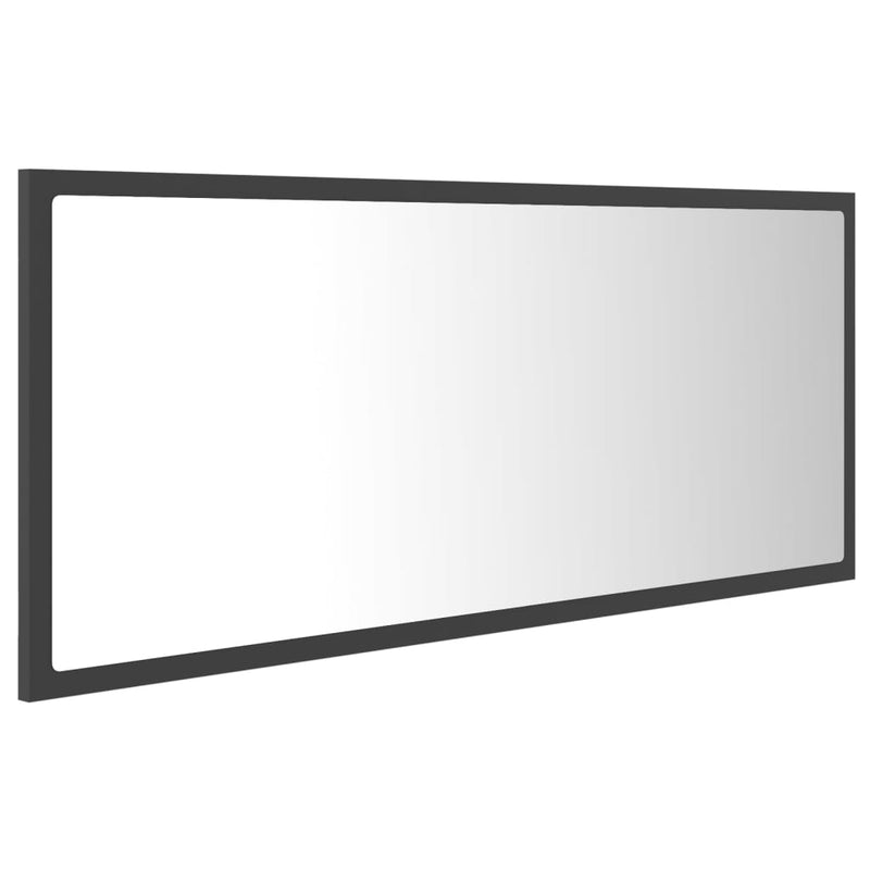Baderomsspeil LED 100x8,5x37 cm sponplate grå