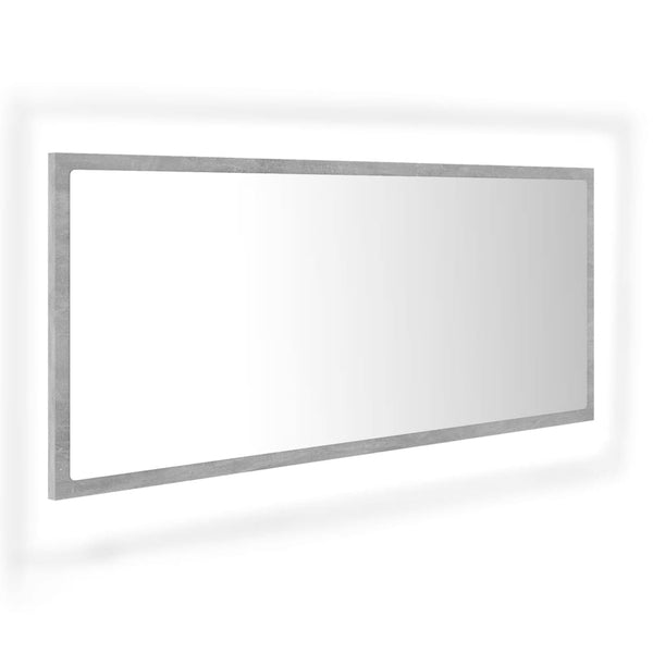 Baderomsspeil LED 100x8,5x37 cm sponplate betonggrå