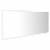 Baderomsspeil LED 100x8,5x37 cm sponplate høyglans hvit