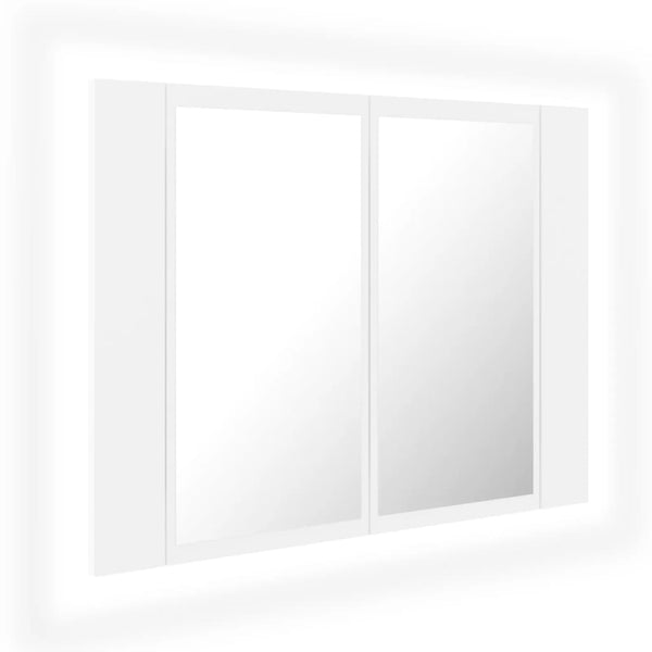 LED-speilskap til baderom hvit 60x12x45 cm