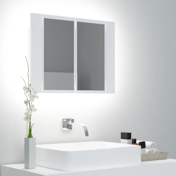 LED-speilskap til baderom hvit 60x12x45 cm