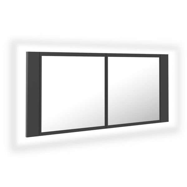 LED-speilskap til baderom grå 100x12x45 cm