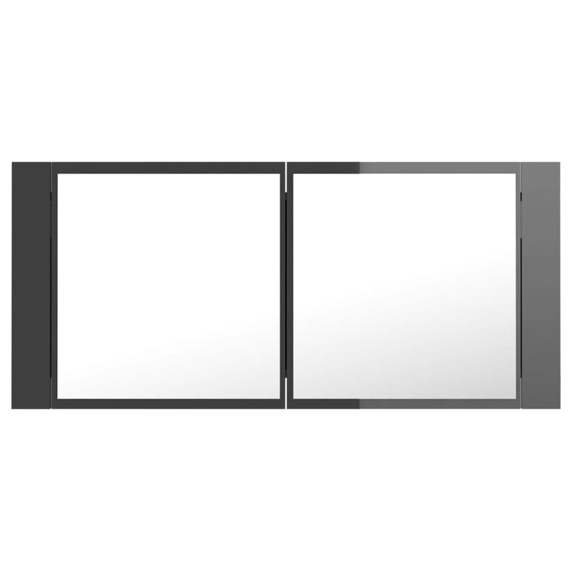 LED-speilskap til baderom høyglans grå 100x12x45 cm