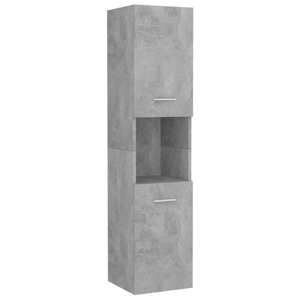 Baderomsskap betonggrå 30x30x130 cm sponplate