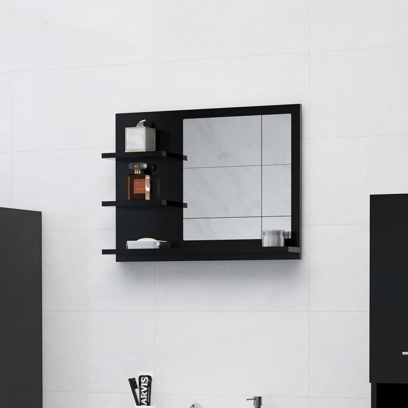 Baderomsspeil svart 60x10,5x45 cm sponplate