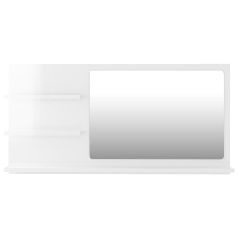 Baderomsspeil høyglans hvit 90x10,5x45 cm sponplate