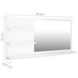 Baderomsspeil høyglans hvit 90x10,5x45 cm sponplate