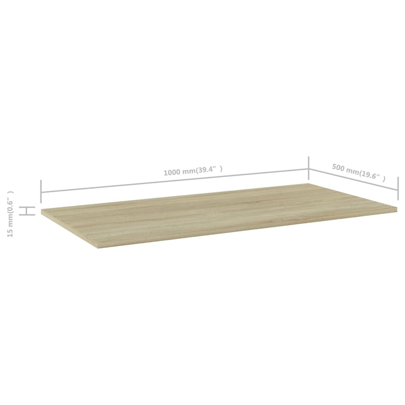 Hylleplater 4 stk sonoma eik 100x50x1,5 cm sponplate