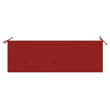 Batavia benk med røde pute 150 cm heltre teak