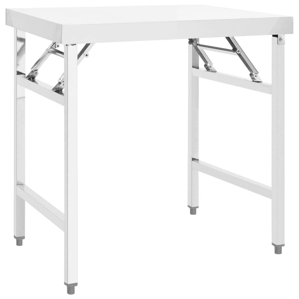 Sammenleggbart arbeidsbord kjøkken 85x60x80 cm rustfritt stål