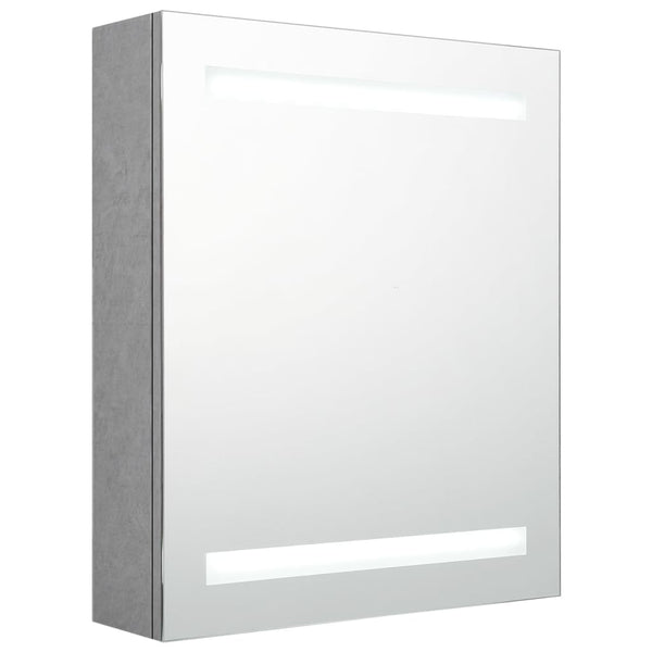 LED-speilskap til bad betonggrå 50x14x60 cm