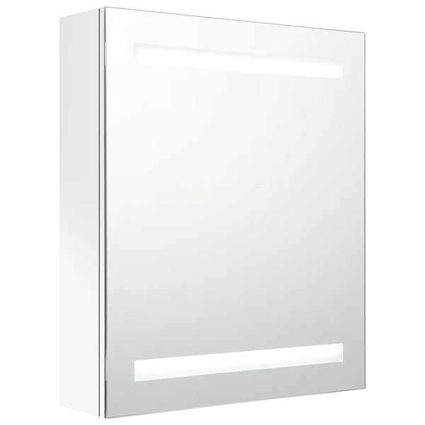 LED-speilskap til bad blank hvit 50x14x60 cm
