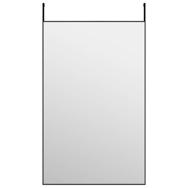 Dørspeil svart 50x80 cm glass og aluminium