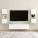 Vegghengt TV-benk høyglans hvit 30,5x30x30 cm