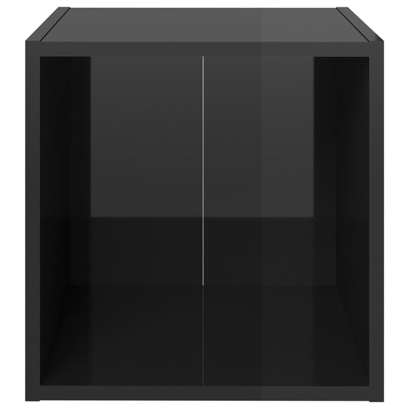 TV-benk høyglans svart 37x35x37 cm sponplate