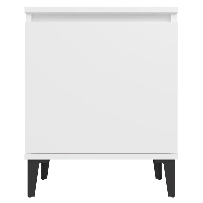 Nattbord med metallben hvit 40x30x50 cm