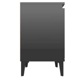 Nattbord med metallben 2 stk høyglans svart 40x30x50 cm