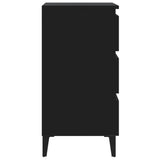 Nattbord med metallben svart 40x35x69 cm