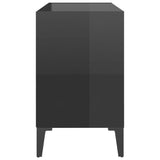 TV-benk med metallben høyglans svart 69,5x30x50 cm